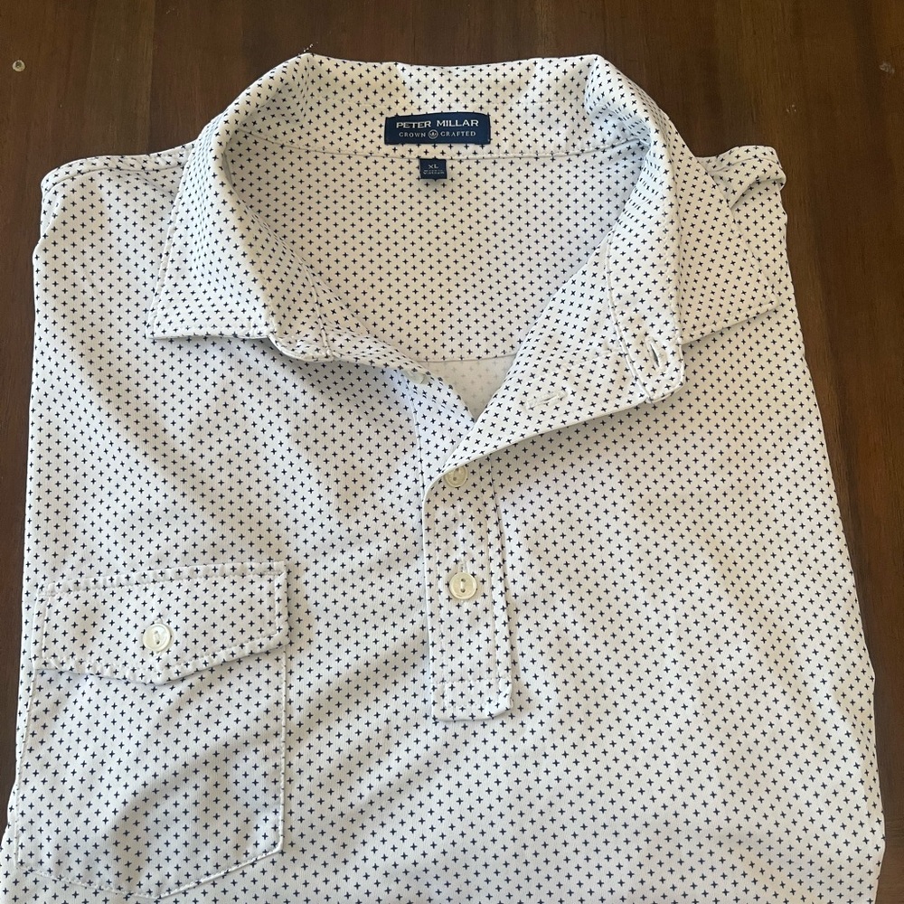Peter Millar Men's White Patterned Shirt
